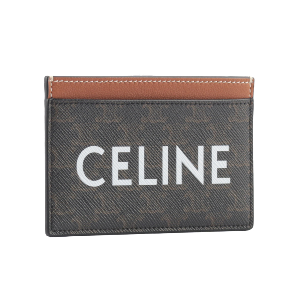 CELINETRIOMPHE Logo 印花名片/卡片夾/焦糖色, , large