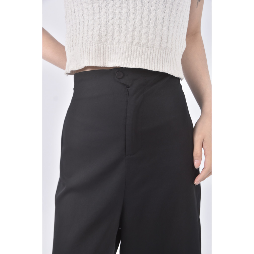 (XL) ob style高腰質感黑色長褲二手衣, , large