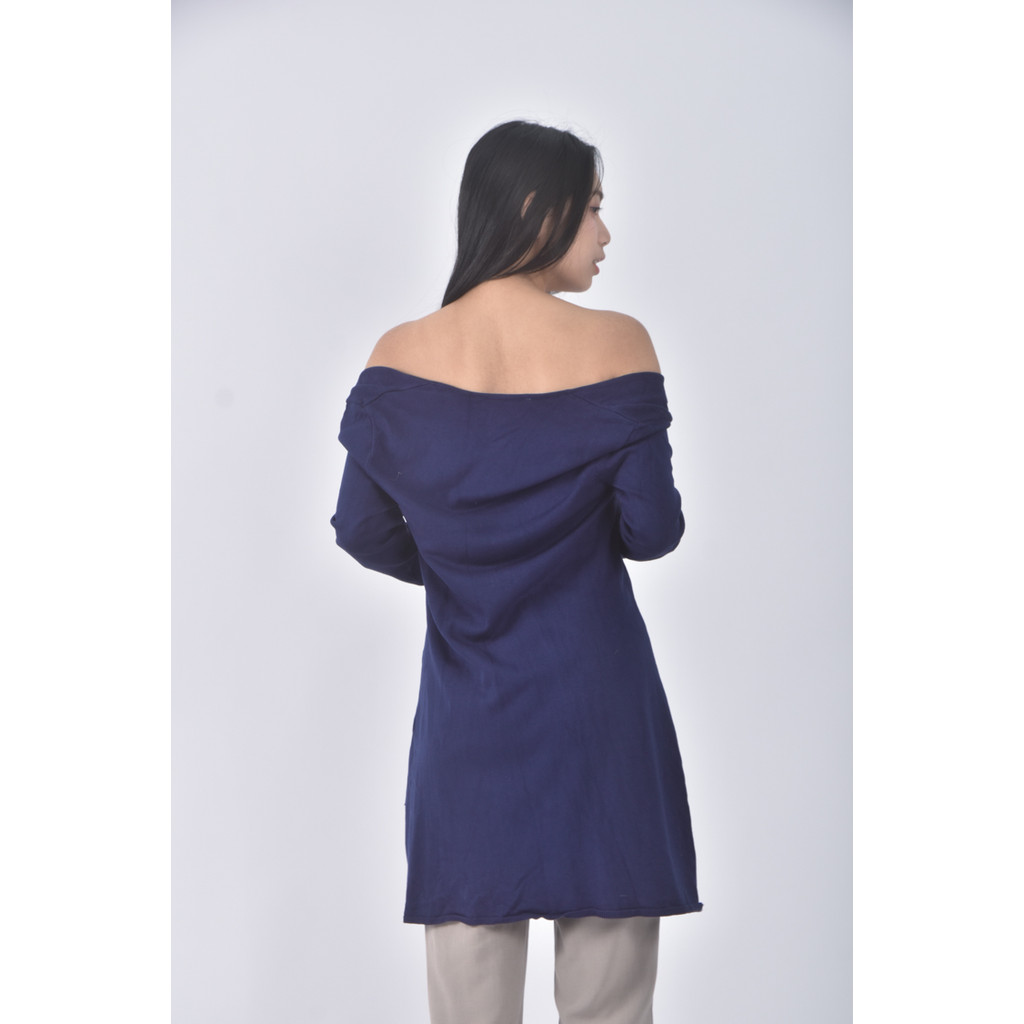 (M) zara質感長袖藍色洋裝二手衣, , large