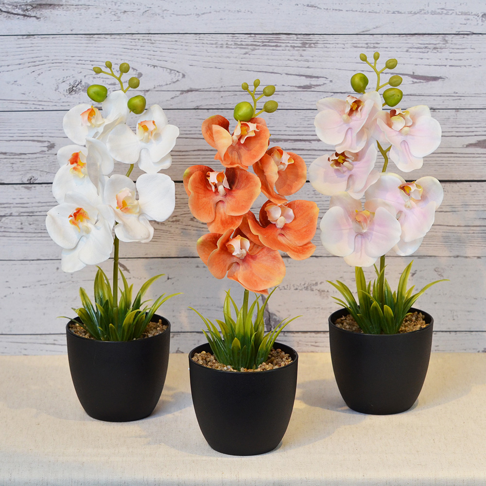 ARTIFICIAL PLANT W/BLACK POT-ORANGE, , large