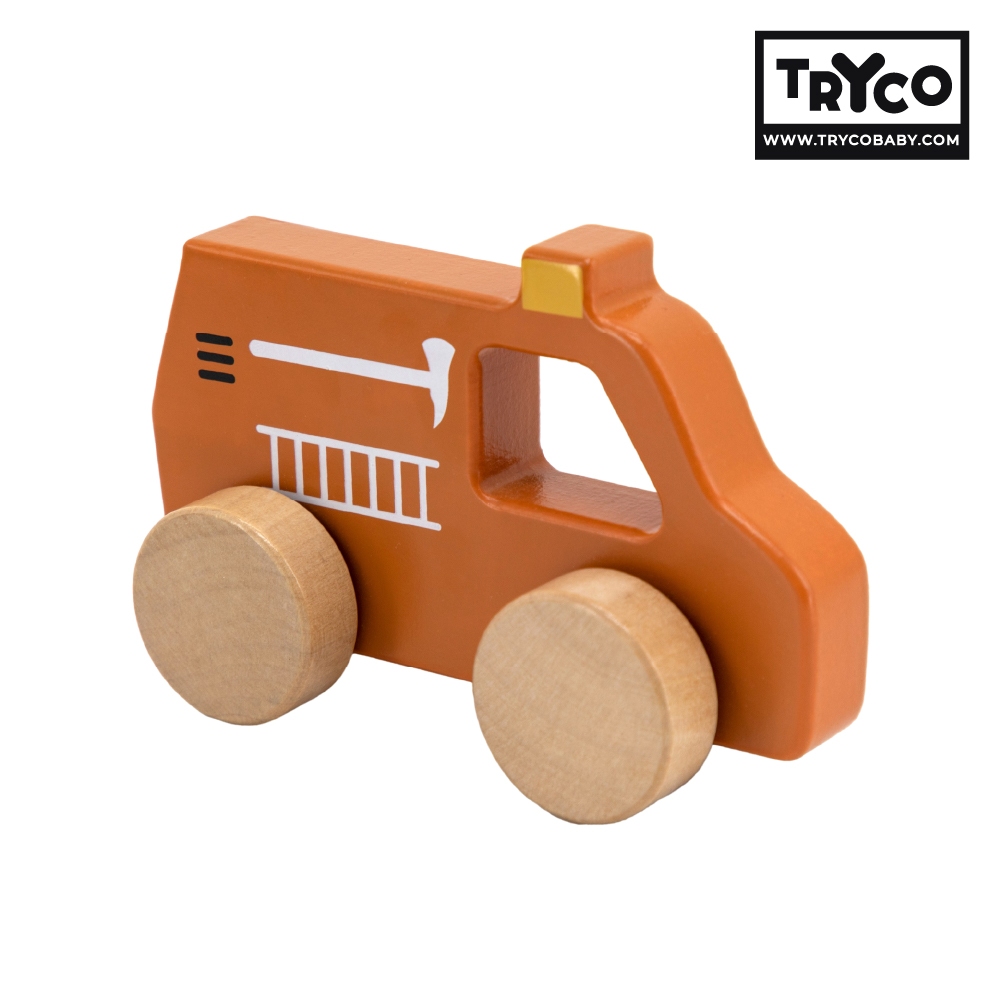 官方直營【Tryco】木質小車-消防車(同款任選購買2個以上出貨), , large