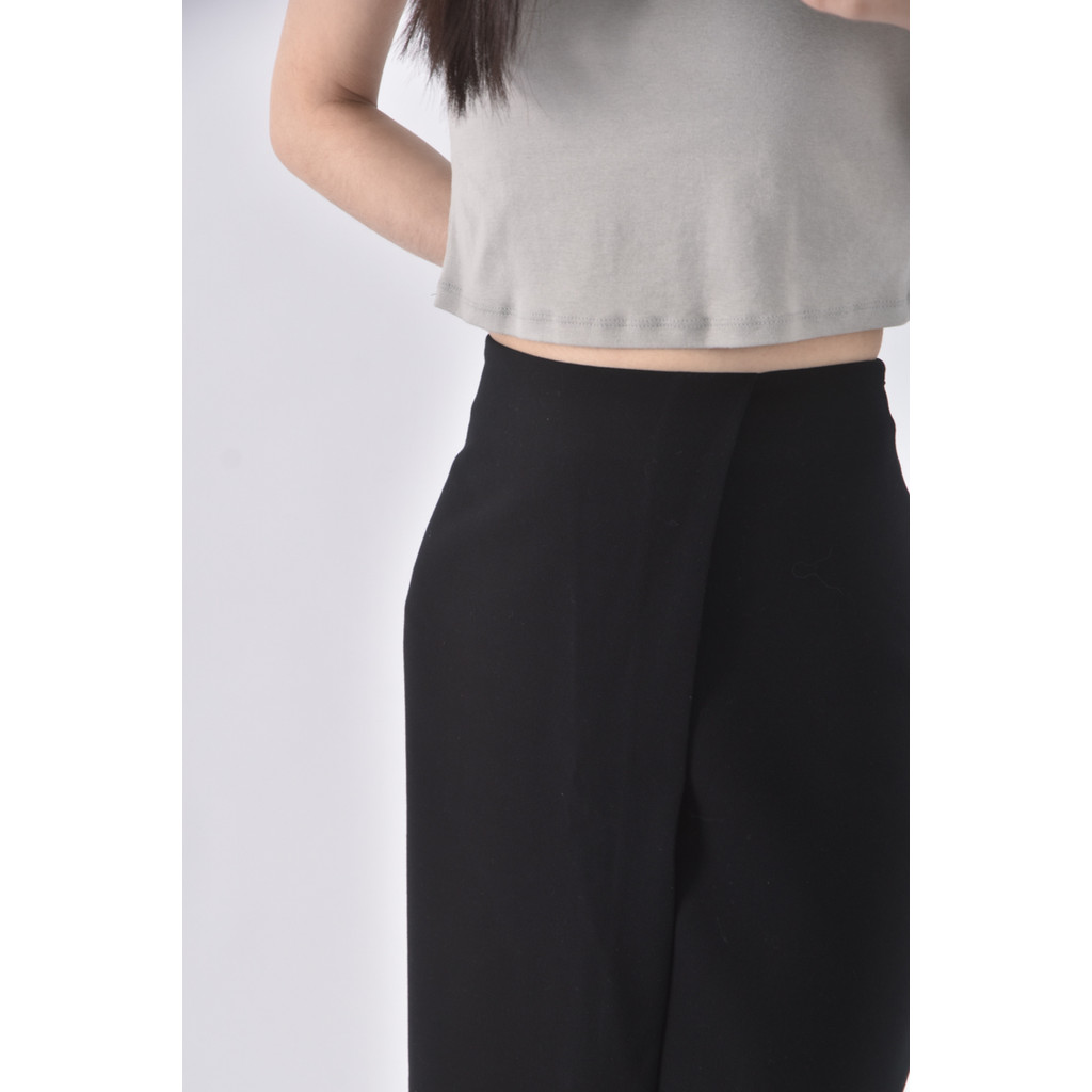 (L) giordano ladies西裝不對稱黑色短裙二手衣, , large