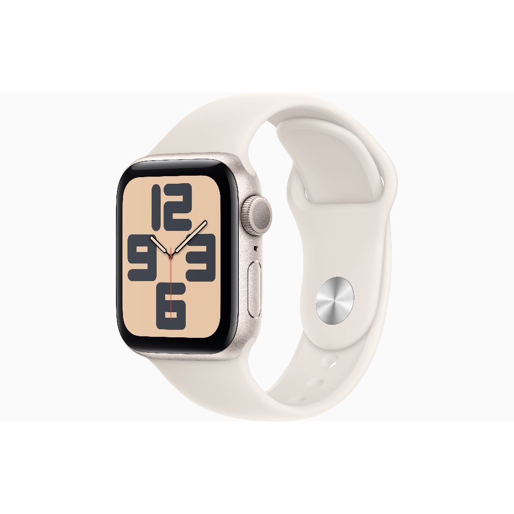 Apple Watch SE GPS MXEF3TA/A 40mm 星光鋁/星光運動錶帶-S/M _ 台灣公司貨 + 專用 (保貼+保蓋) 