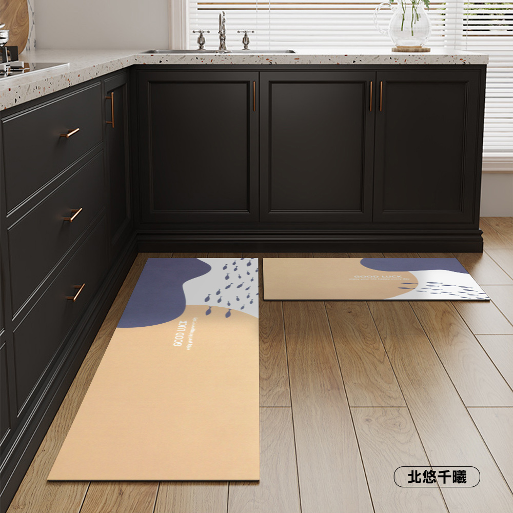 Buy big and get small new technology instant water-absorbent and oil-proof leather soft floor mat, , large