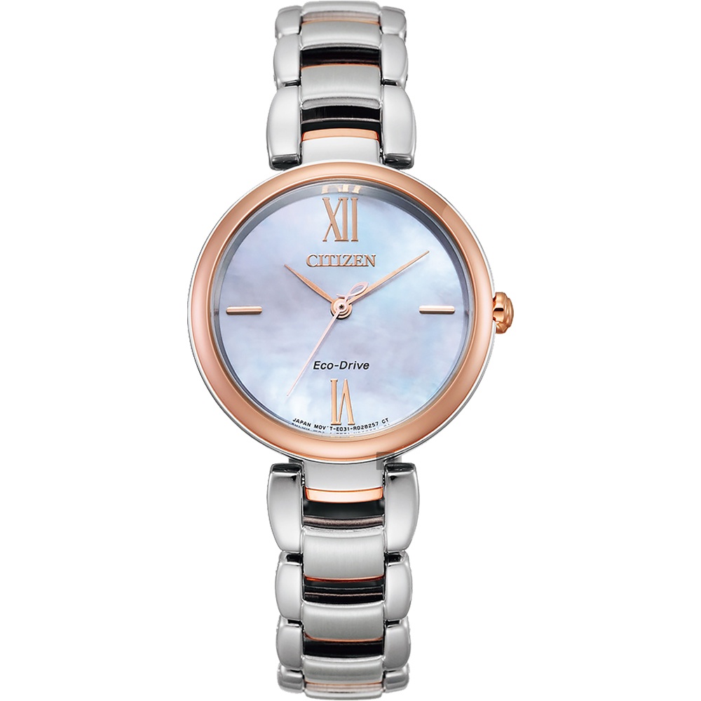 CITIZEN 星辰 L系列 耶誕款光動能手鍊女錶-28mm EM0536-84Y, , large