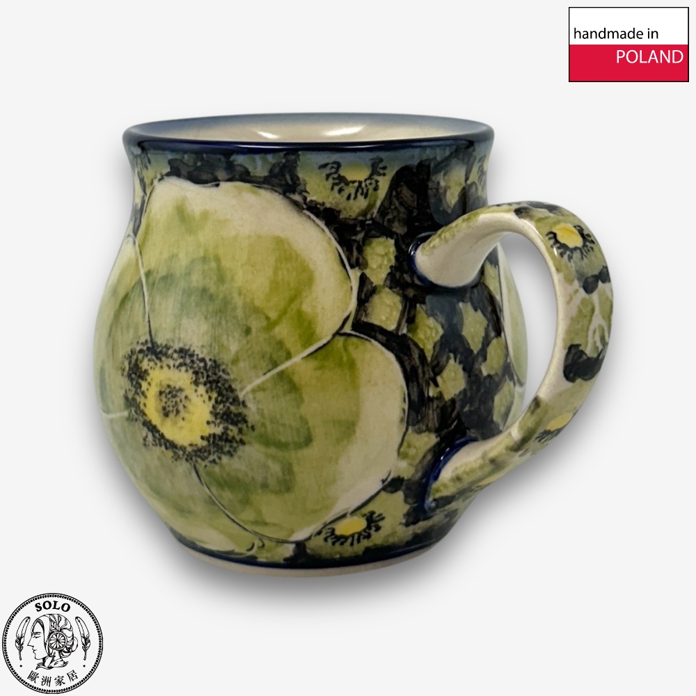 【SOLO歐洲家居】波蘭製 Cerraf 波蘭陶 350ml 胖胖杯 馬克杯 水杯 咖啡杯 青花素語系列, , large