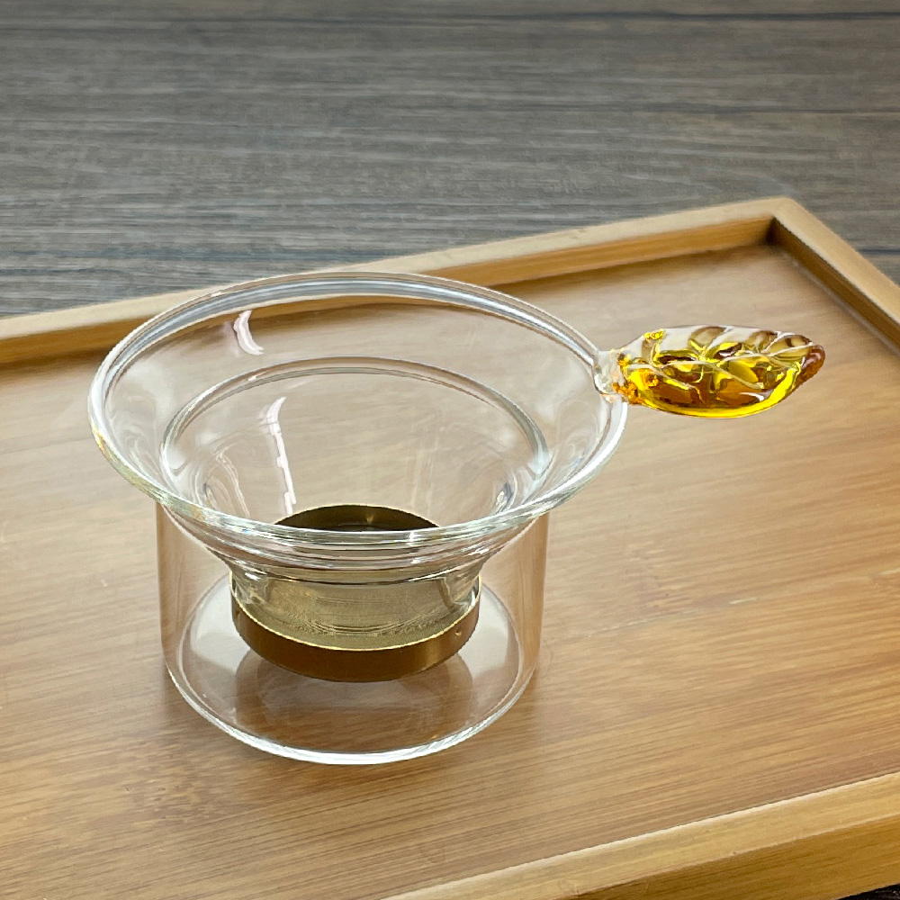 【GlassKing】GK-523 鈦金玻璃茶漏組 不鏽鋼茶漏 玻璃茶隔 茶葉過濾網 鍍鈦濾網, , large