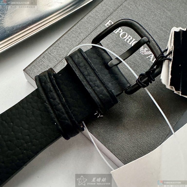 [星晴錶業]ARMANI手錶,44mm,AR00050黑色錶面黑錶殼深黑色真皮皮革錶帶款, , large