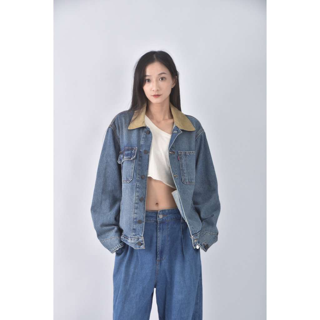 (L) levis丹寧牛仔質感藍色外套二手衣, , large
