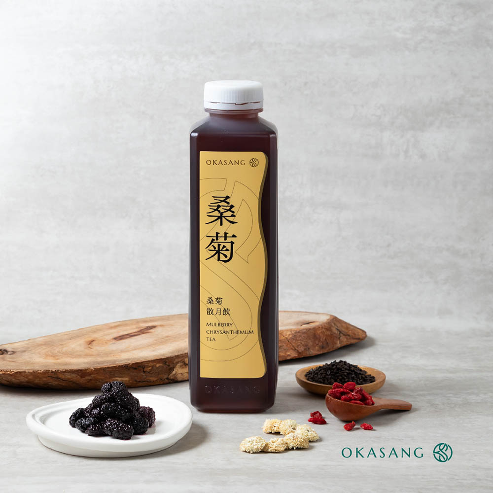 OKASANG cool summer health drinks set｜1000ml*6(White crane flower herbal tea*3、Mulberry chrysanthemum tea*3), , large