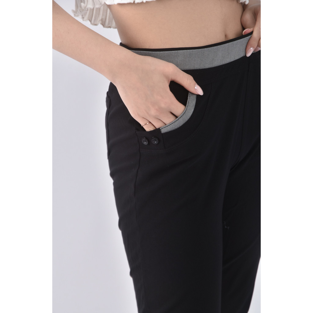 (L) 修身黑色長褲二手衣, , large