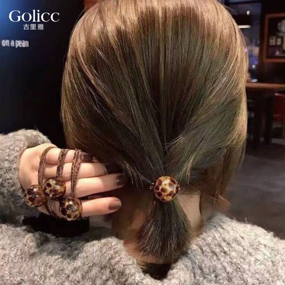 【Gulicc】古莉可 髮圈 冰裂豹紋 簡約圓球髮圈 髮繩, , large
