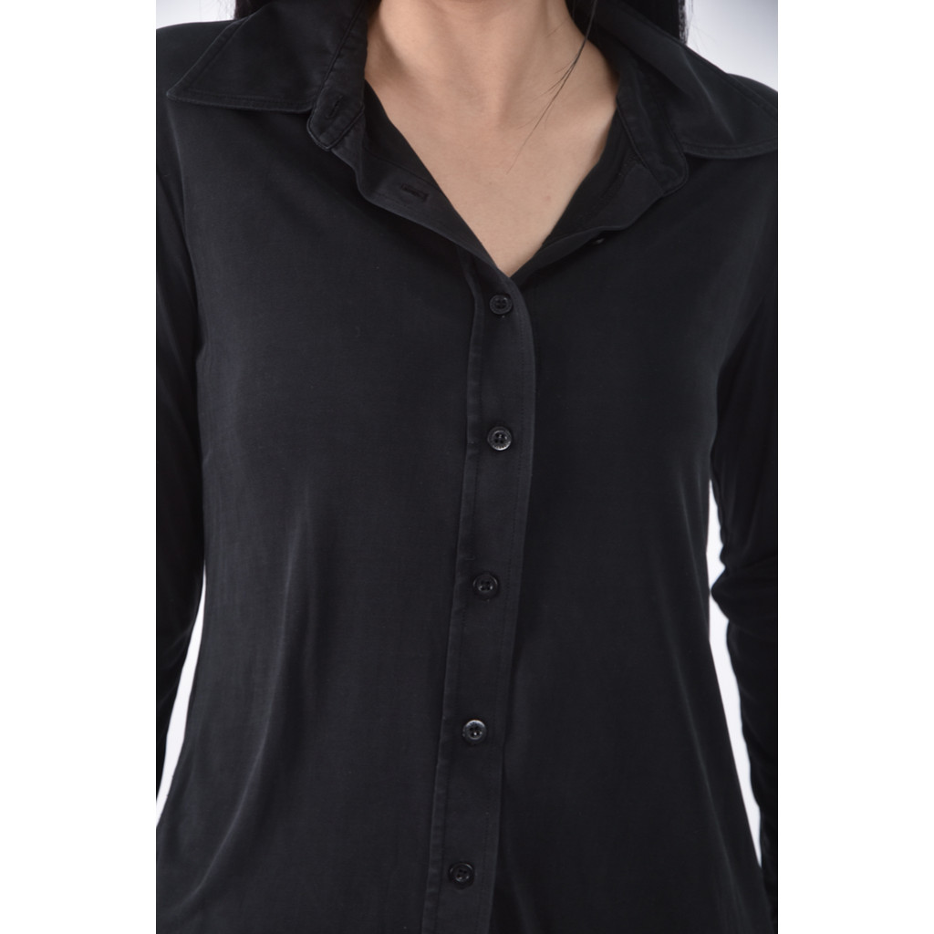 (S) danee西裝素面黑色襯衫上衣二手衣, , large