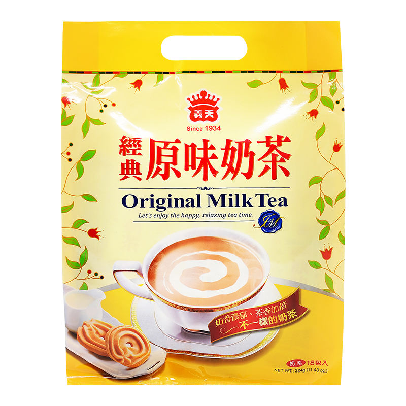 義美沖泡經典原味奶茶324克x2袋, , large