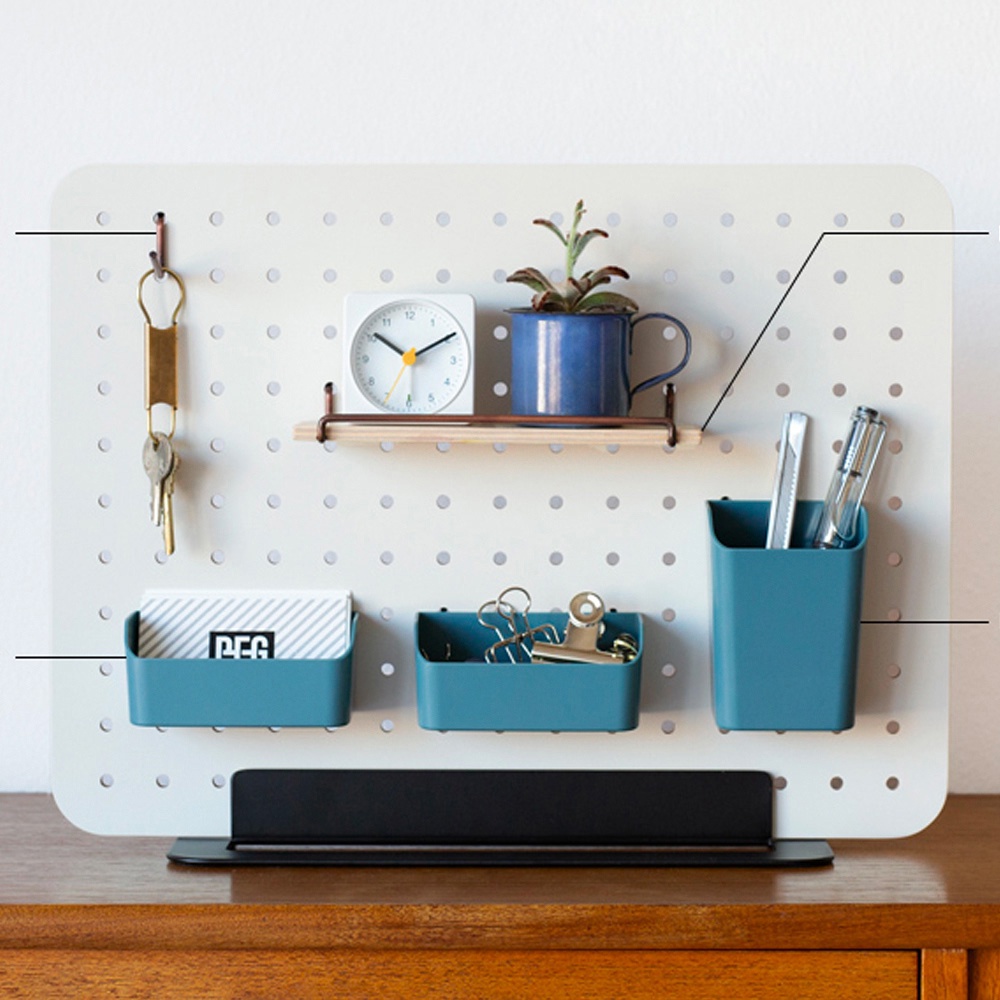 *需預訂【KING JIM】 PEGGY桌面收納組合架 洞洞板 白色 (PG400WH), , large