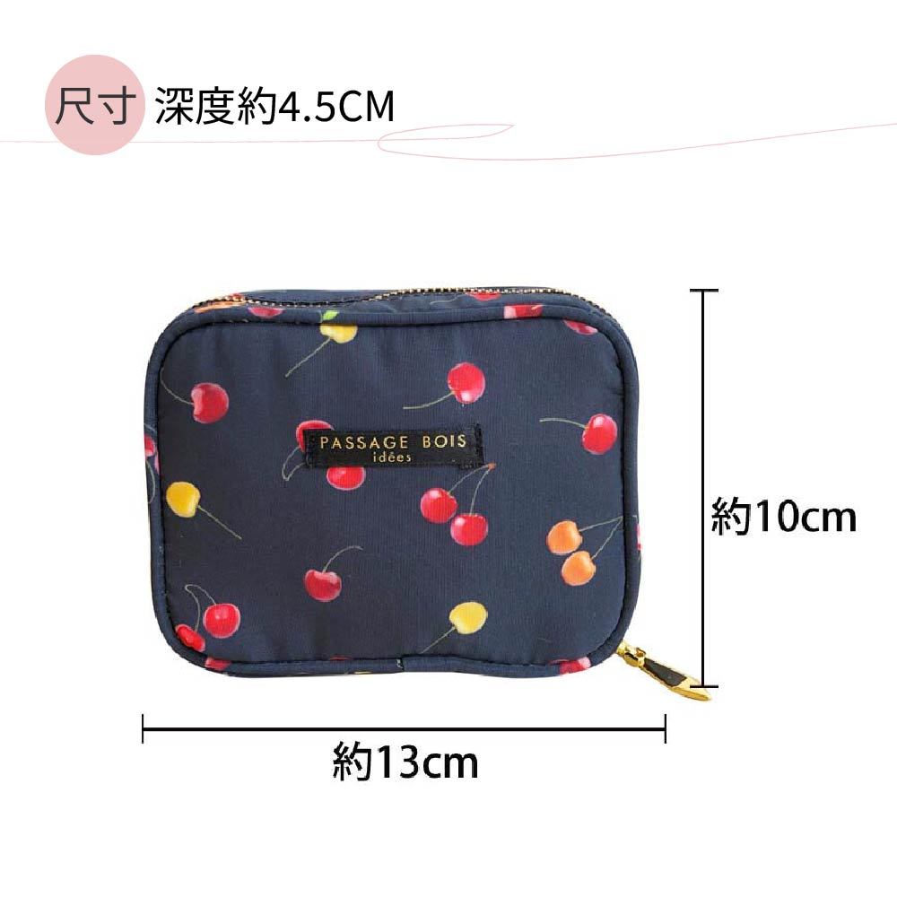 日本製 【Passage Bois】櫻桃 大開口面紙化妝包, , large