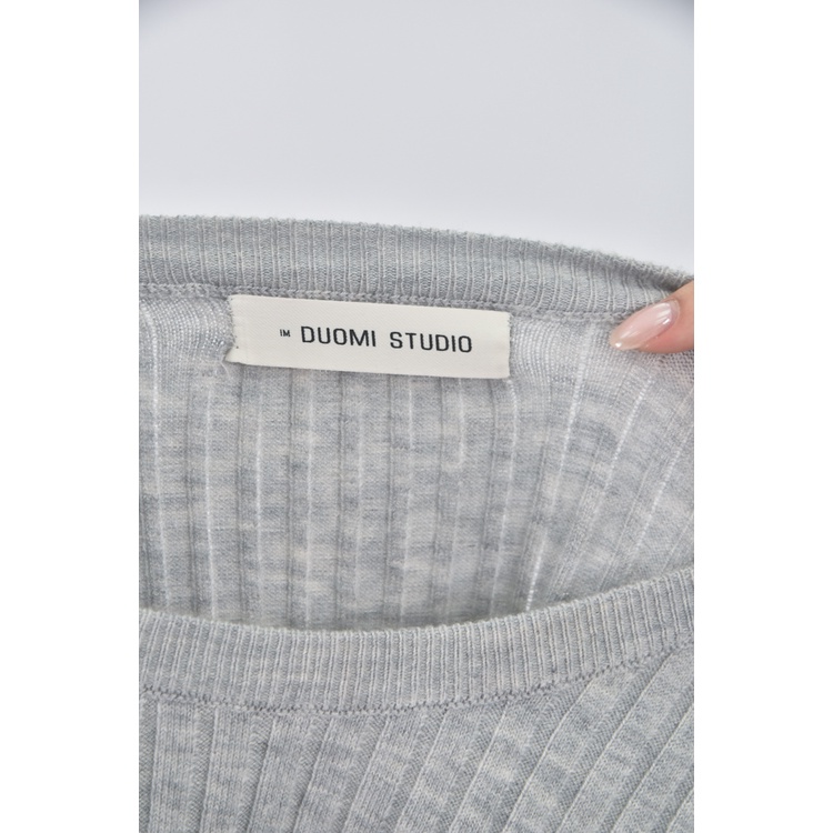 (S) duomi studio質感綁帶灰色長袖上衣二手衣, , large