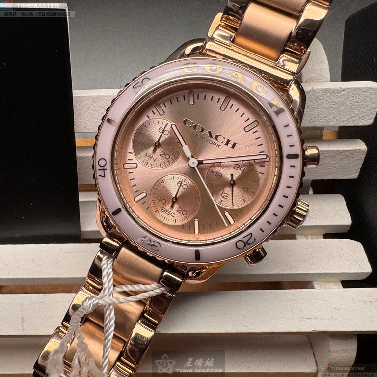 [星晴錶業]COACH手錶,38mm,CH00175玫瑰金色錶面玫瑰金錶殼玫瑰金色精鋼錶帶款, , large