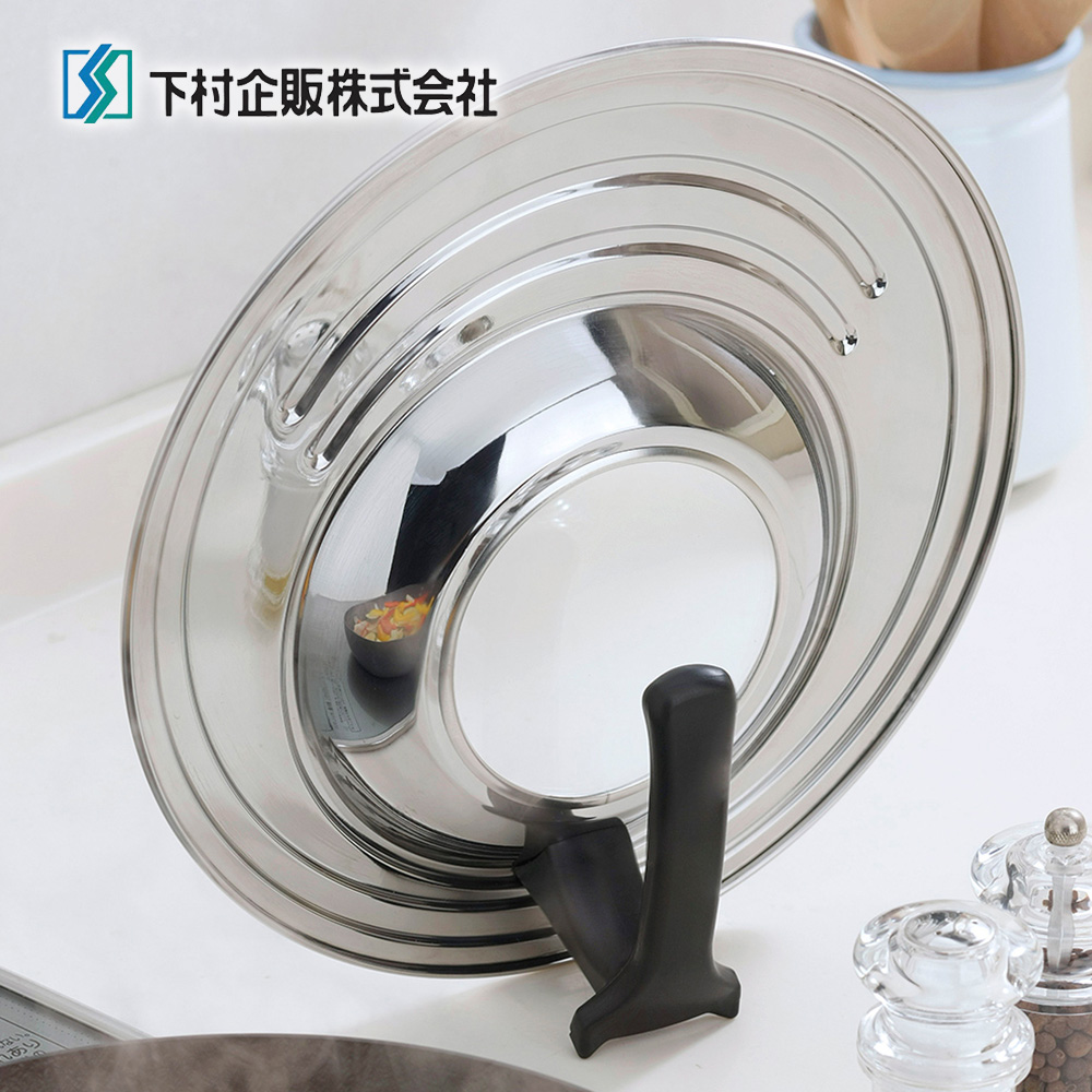 【下村企販】日本製可立式強化玻璃鍋蓋(適用直徑18-26cm鍋具), , large