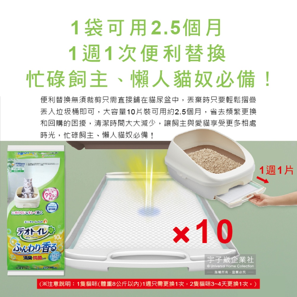 Unicharm Deo Toilet Cat Pee Sheets 10tablets, , large
