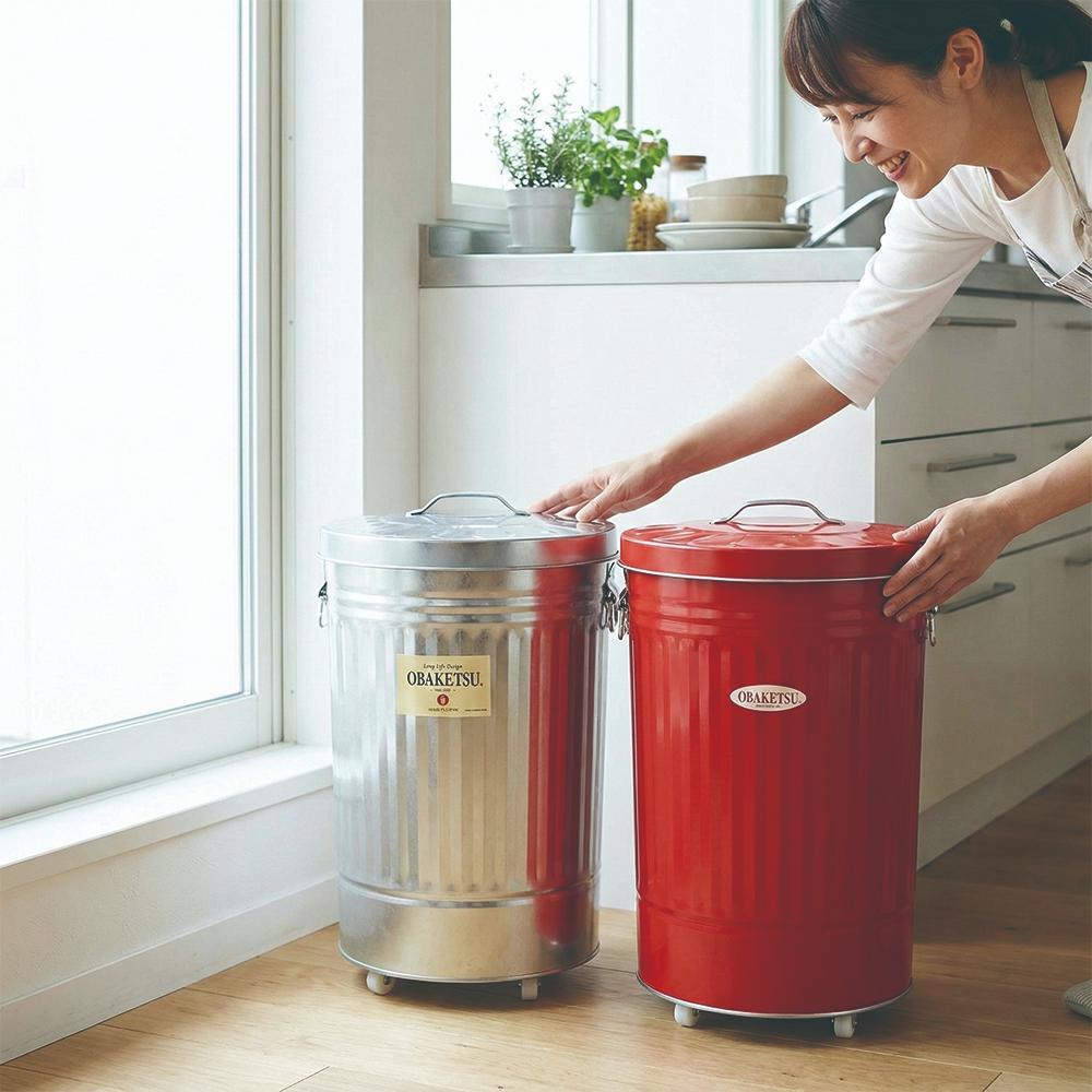 【this-this】日本渡邊金屬｜OBAKETSU 手工製附輪垃圾桶 42L, , large