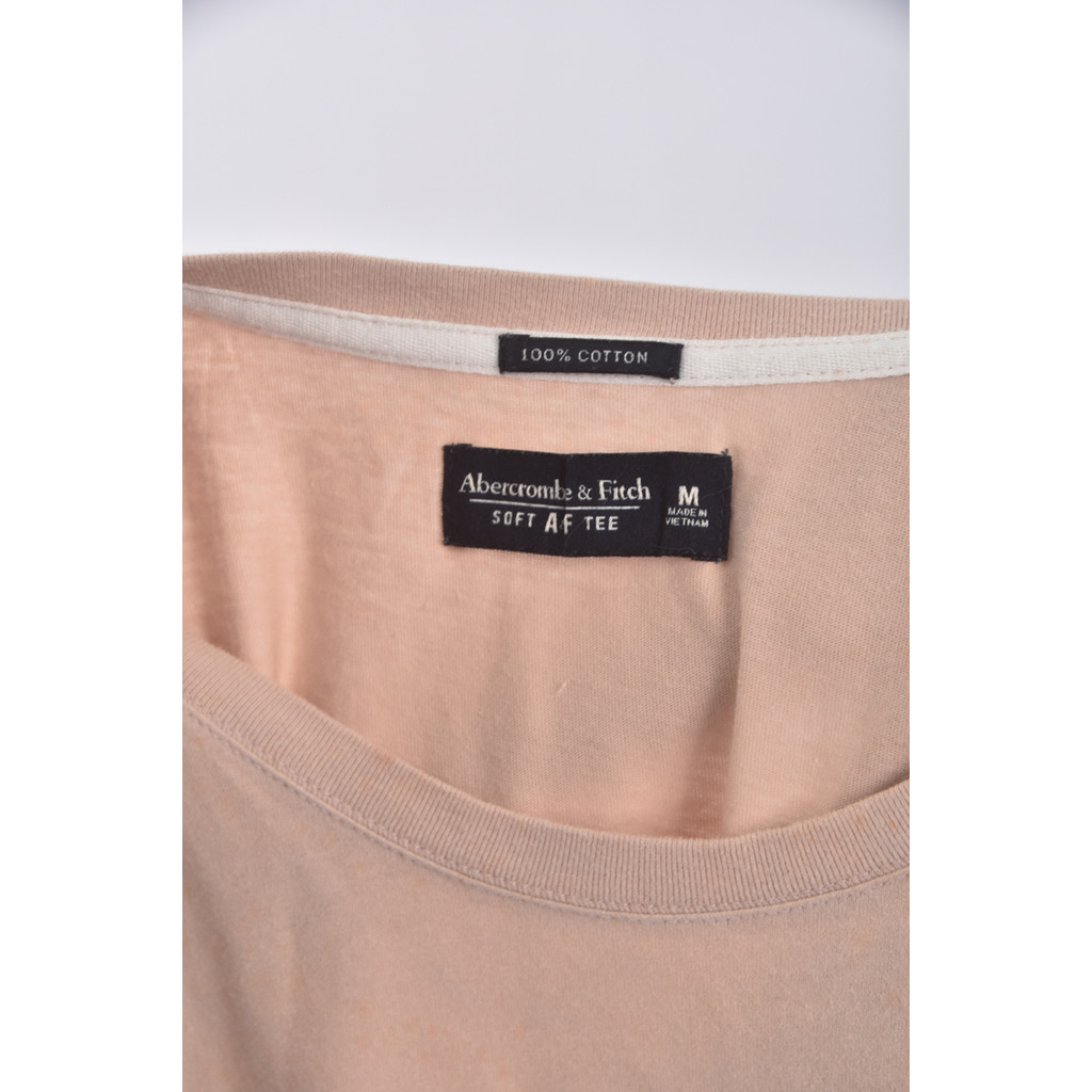 (S) abercrombie fitch質感棉質純棉橘色短袖上衣二手衣, , large