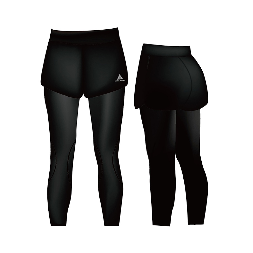 【AREXSPORT】假兩件 萊卡假兩件裙 登山壓力褲 假兩件運動褲 女壓力褲 大碼壓力褲 假兩件褲裙 緊身褲 長褲, , large