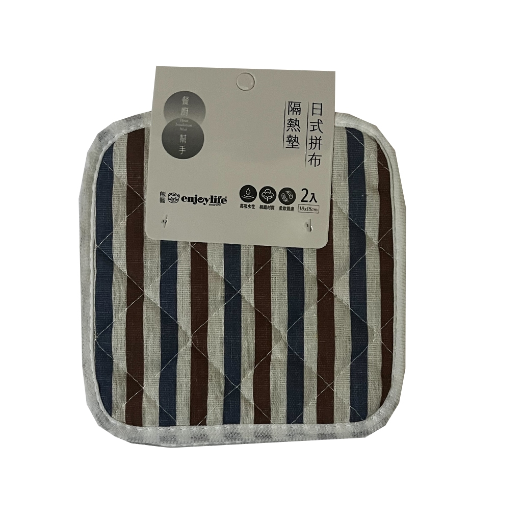 【厚實防燙｜鍋墊｜耐熱不燙手 超值2入組】日式拼布隔熱墊2入 隔熱墊 鍋墊 廚房隔熱墊 餐墊 杯墊, , large