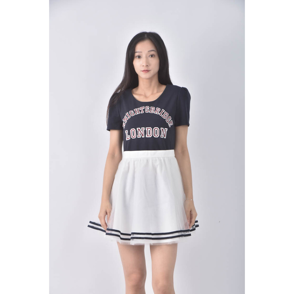 (S) knights bridge棉質英文藍色洋裝二手衣