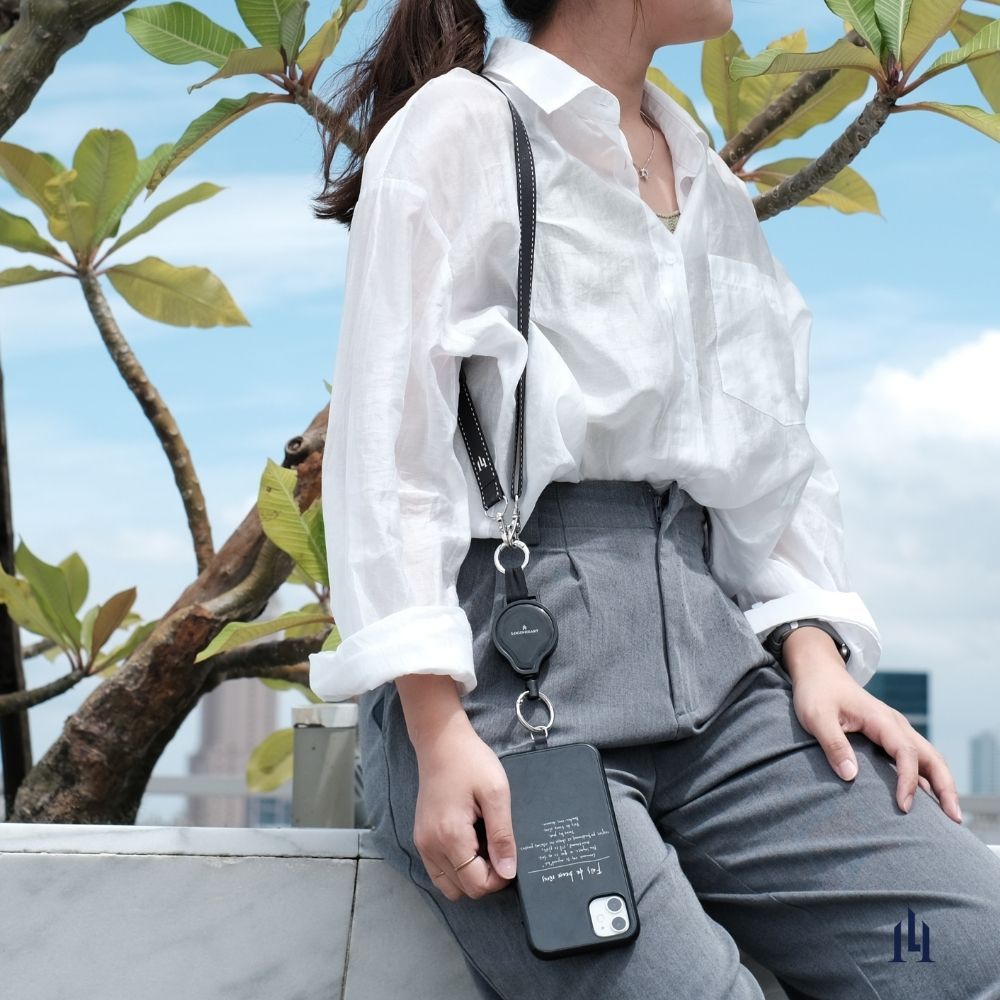 [LOGINHEART]台灣製造質感手機黑織背帶．可調節長度至140公分, , large