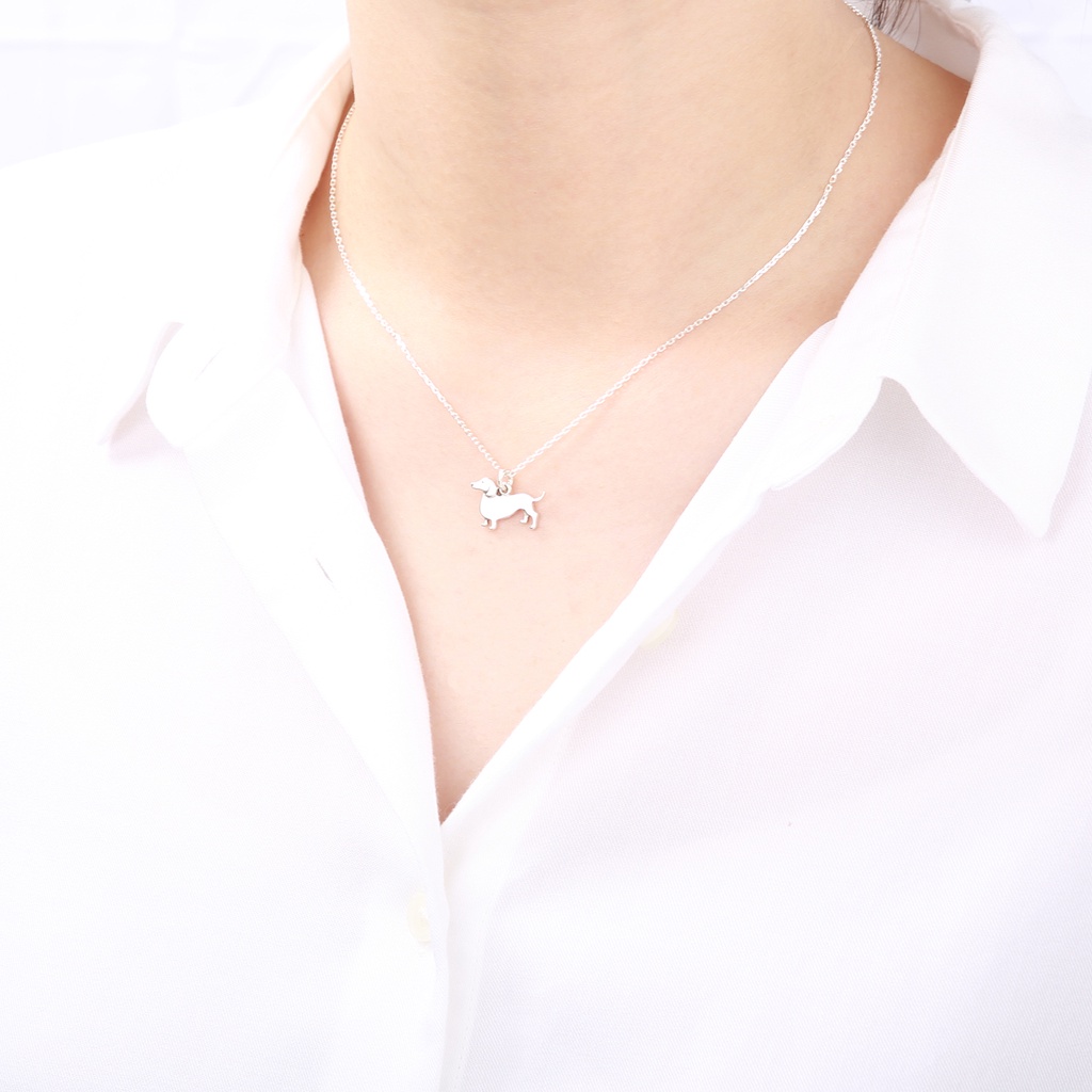 【Angel & Me】腿短短 臘腸狗 s925 純銀 項鍊 寵物 聖誕節禮物, , large