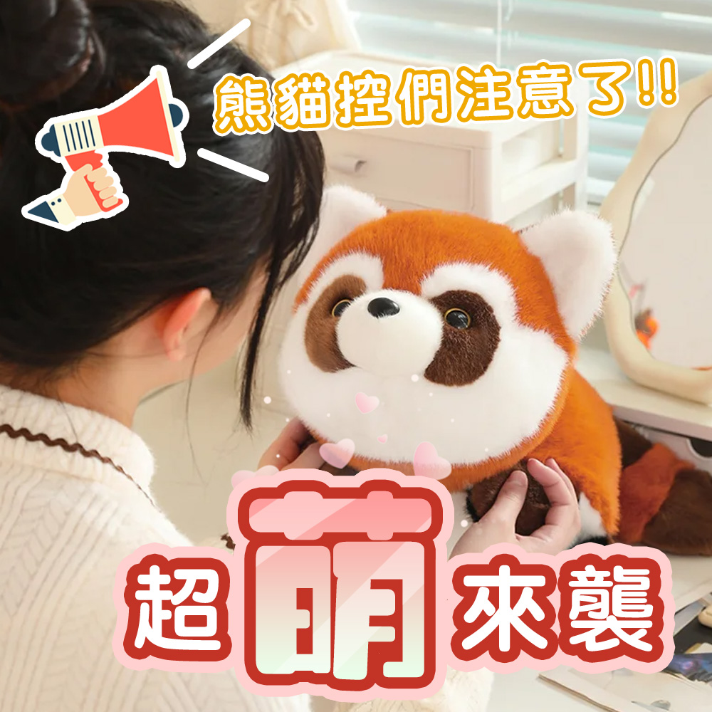 【啾愛你】雙面翻轉變身浣熊熊貓 25cm, , large