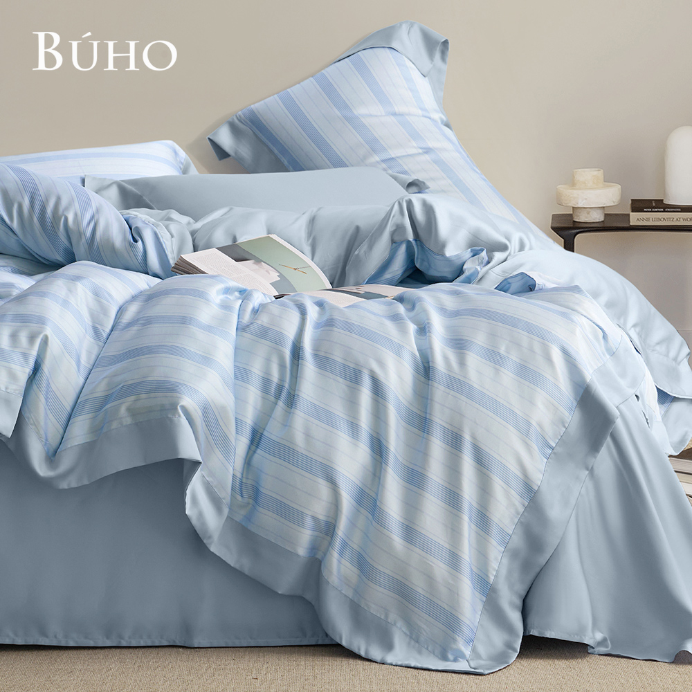 BUHO "Mifu (Blue)" 60-count 100% TENCEL pure Tencel fully cotton reversible comforter winter pack - double extra large, , large