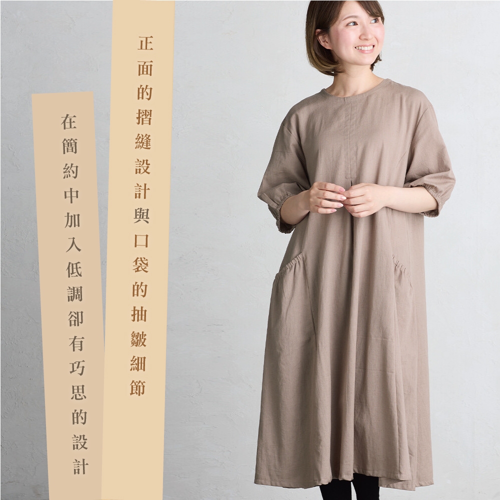 日本【SHONAGON】印度棉麻口袋洋裝, , large
