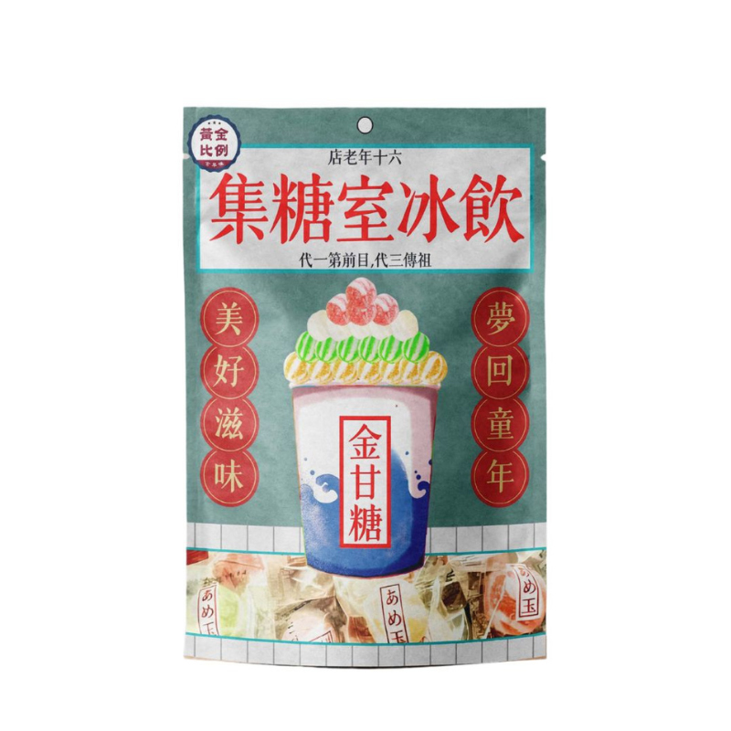 [泓俐]黃金比例古早味飲冰室糖集(金甘糖)150g(3包組), , large