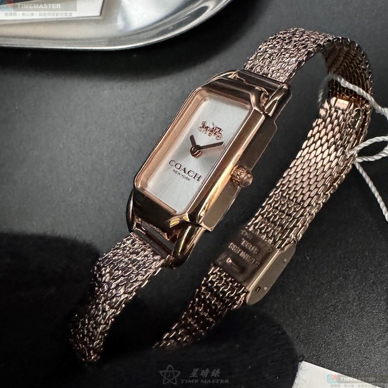 [星晴錶業]COACH手錶,18mm, 28mm,CH00208銀白錶面玫瑰金錶殼玫瑰金色精鋼錶帶款, , large