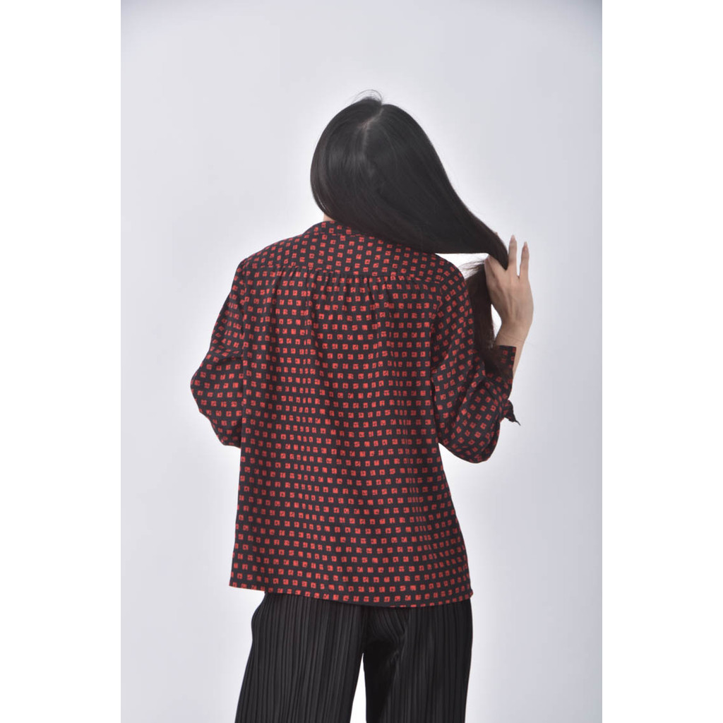 (L) elegance排扣紅色長袖上衣二手衣, , large