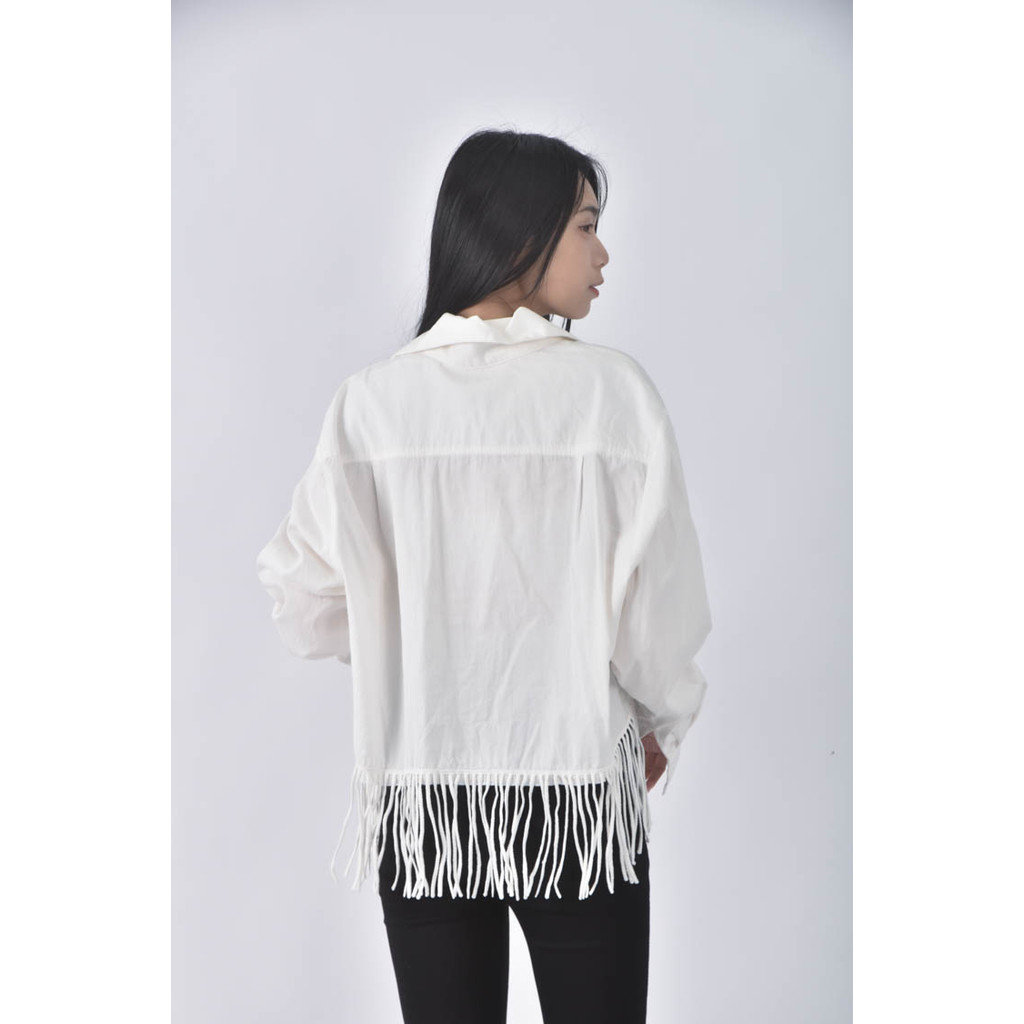 (XL) sumerf 9質感素面白色長袖上衣二手衣, , large