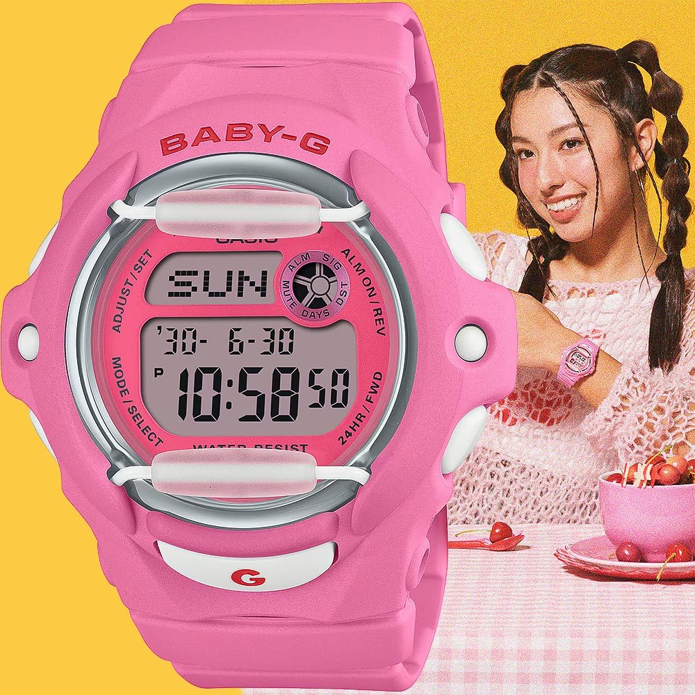 CASIO 卡西歐 Baby-G 甜美櫻桃 電子錶 手錶-粉 BG-169CH-4, , large