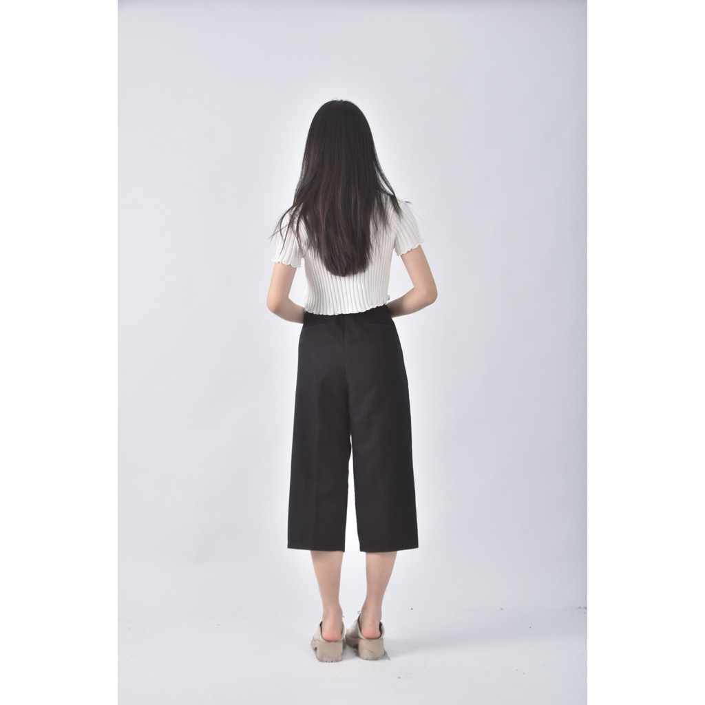 (M) e hyphen world gallery高腰質感黑色長褲二手衣, , large