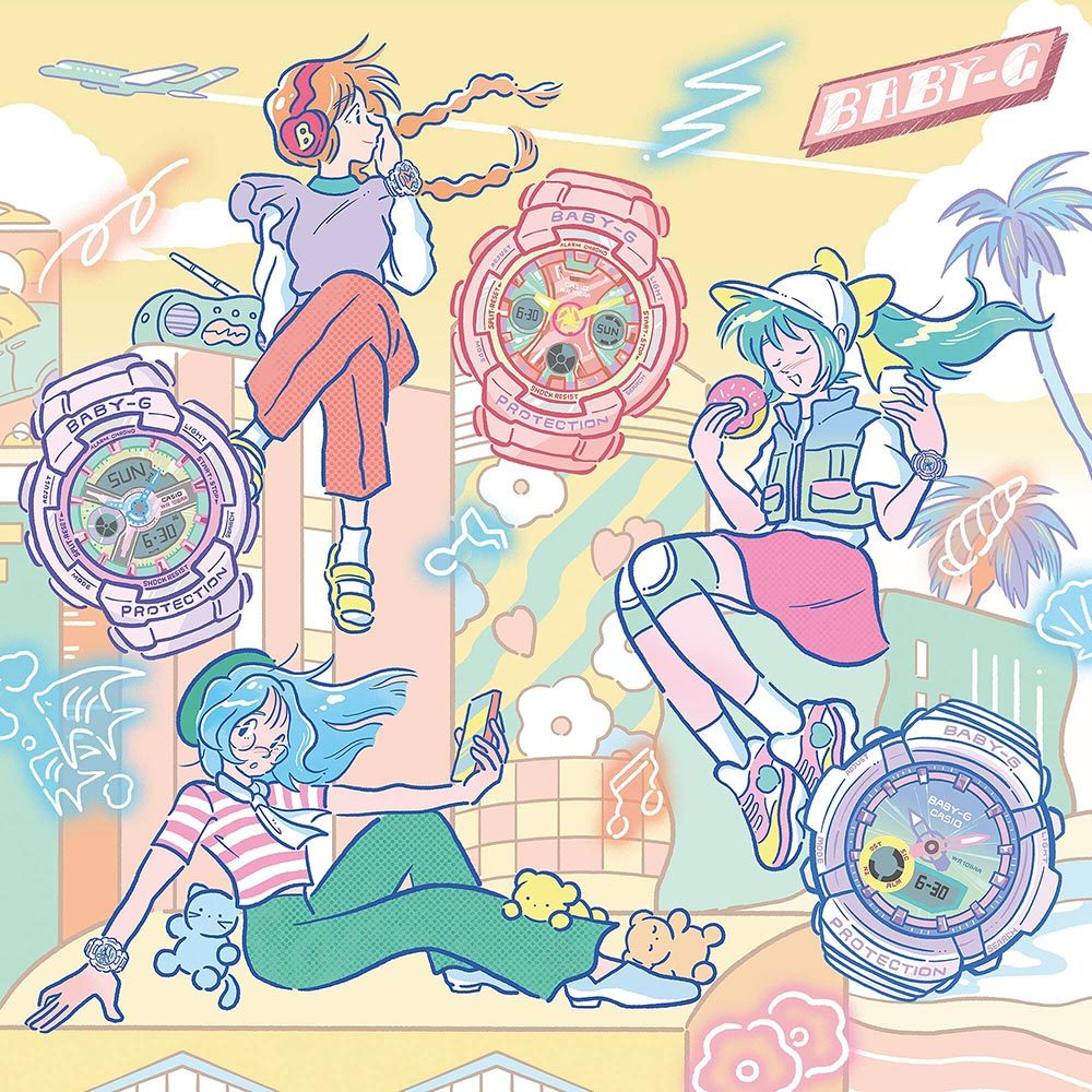 CASIO 卡西歐 BABY-G 粉紫色 柔和色調手錶 BA-110XPM-6A, , large