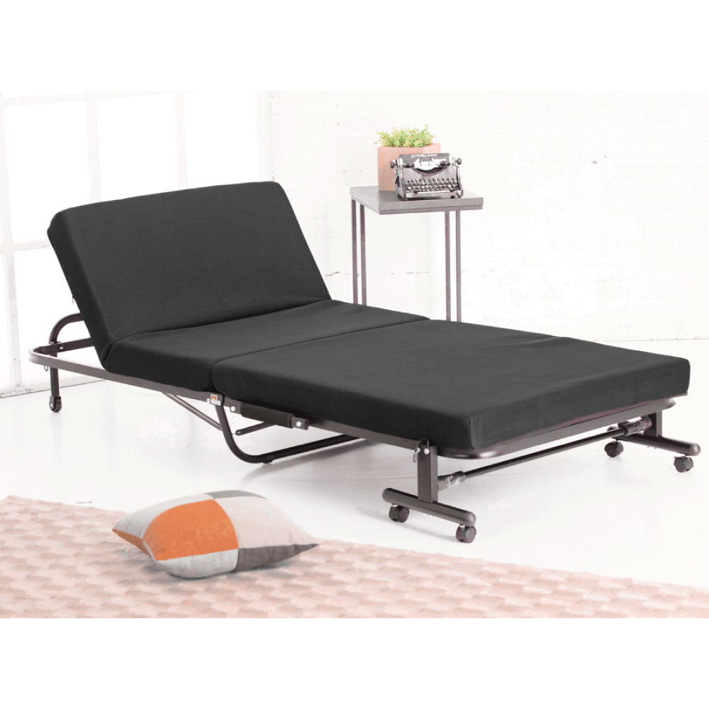 《Simple Life》High anti-slip support 14-stage storage folding bed (easy assembly) black KR, , large