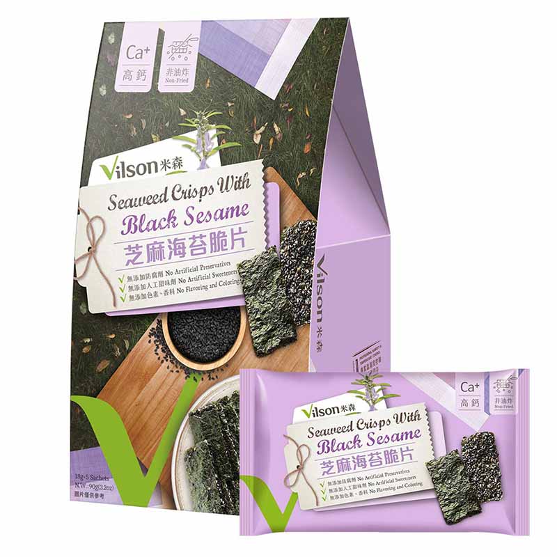 【米森 vilson】芝麻海苔脆片(18gx5包/盒), , large