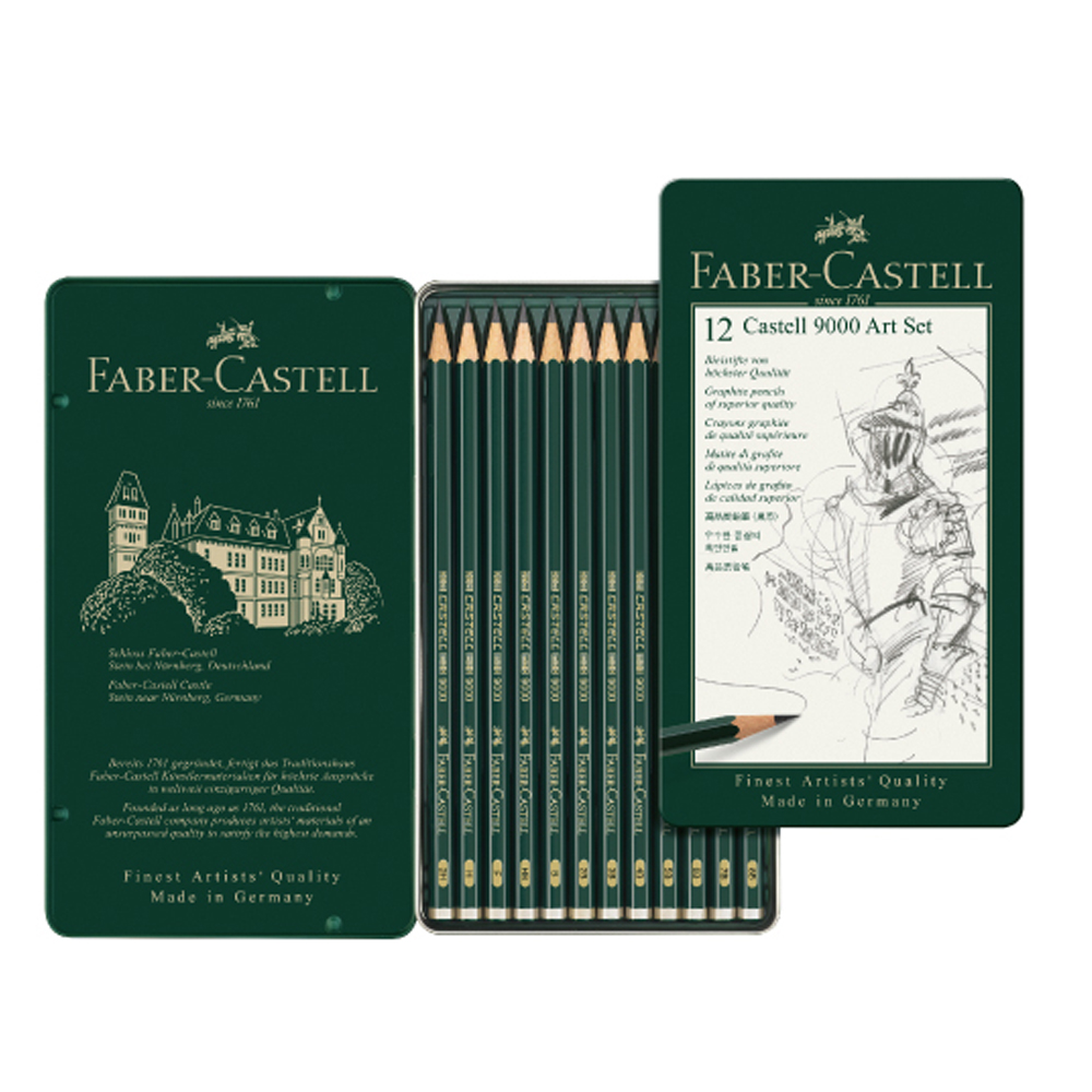 【Faber-Castell】輝柏 9000高級素描鉛筆 2H~8B /盒 119065G, , large