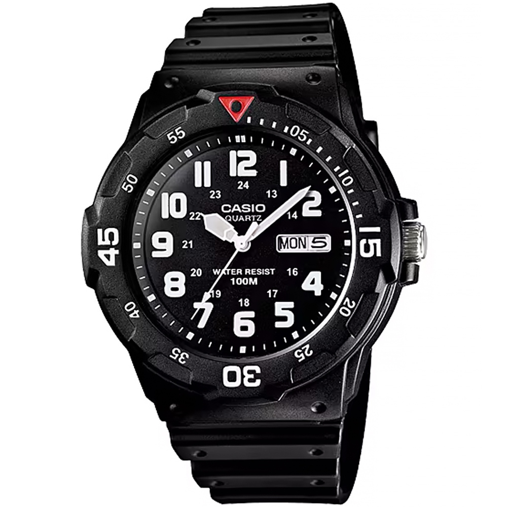 CASIO 卡西歐DIVER LOOK 潛水運動風手錶-黑x白 MRW-200H-1BV, , large