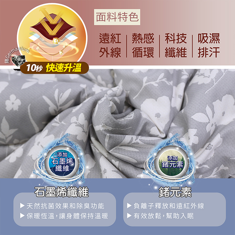 INDAIN鍺抗菌可水洗蠶絲被/棉被胎-靜謐灰, , large