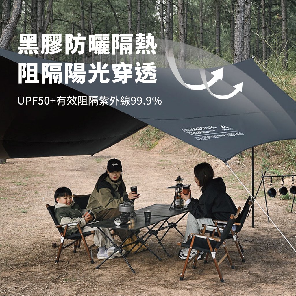 Hexagonal Tarp with Black Coating, , large