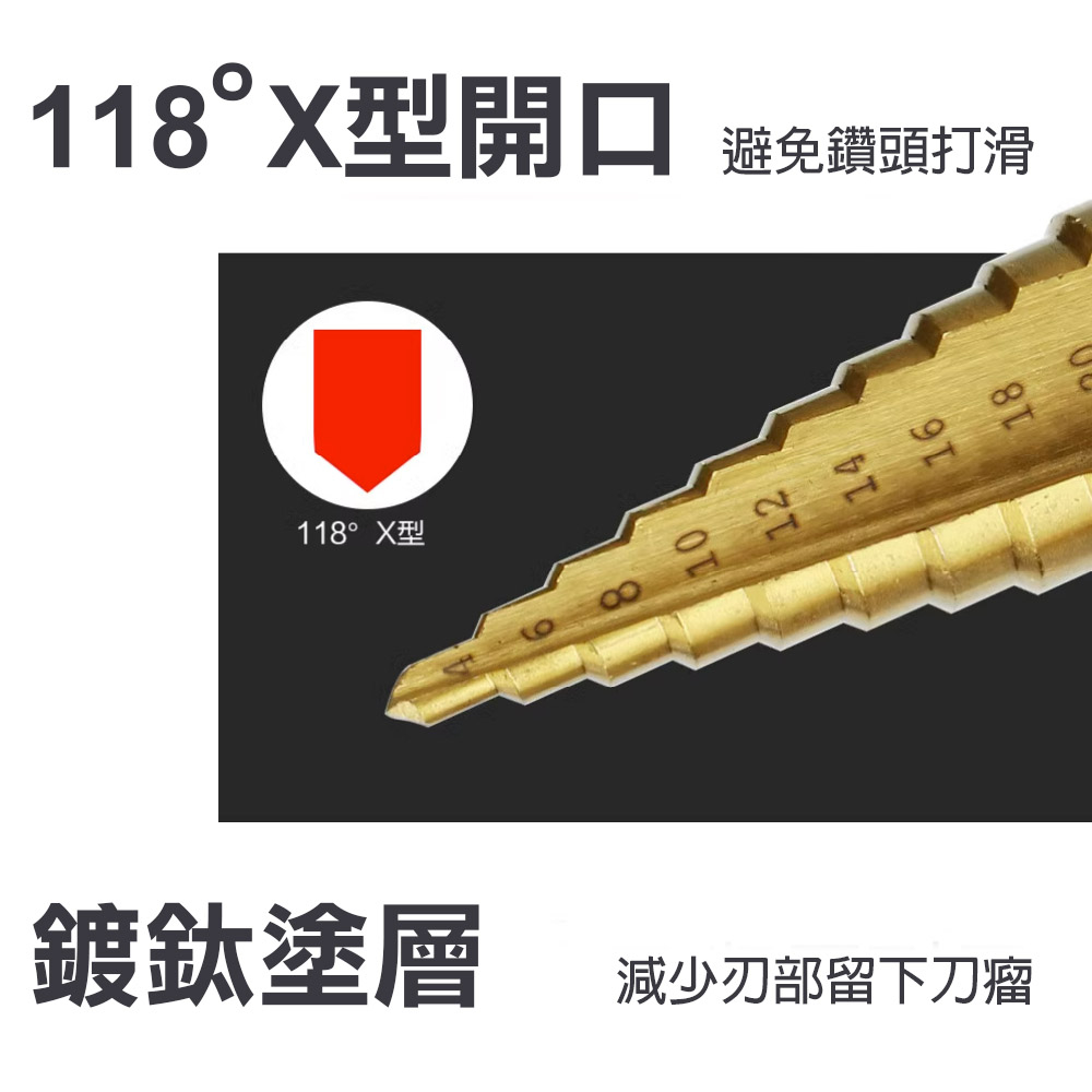 階梯鑽3-32mm 螺旋槽 直槽 錐形 塔型 多功能鑽頭 萬能擴孔 開孔器 擴孔器 金屬木板 錐形打孔, , large
