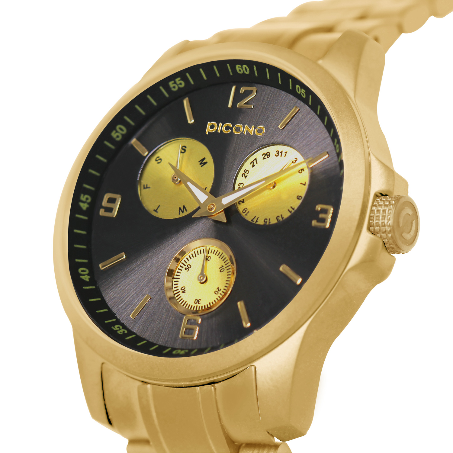 【PICONO】Original chronograph collection stainless steel strap watch-Gold / OR-9702, , large