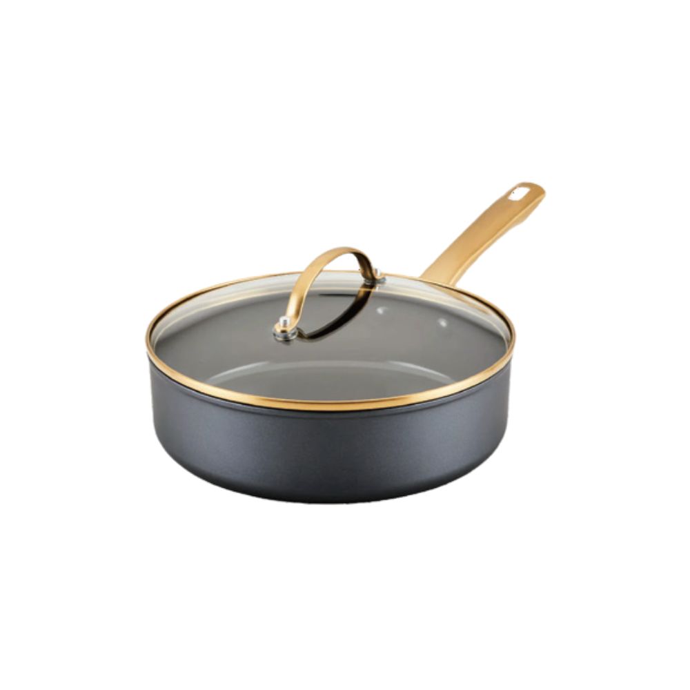 FARBERWARE黑金導磁深平底鍋24CM(含蓋), , large